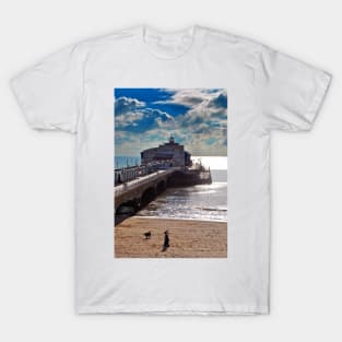 Bournemouth Pier And Beach Dorset England T-Shirt